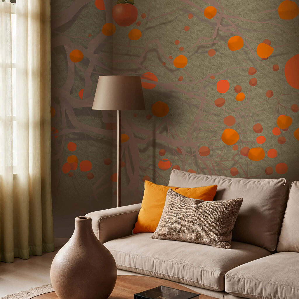 Frutti arancio tra tralci — ambiente 1
