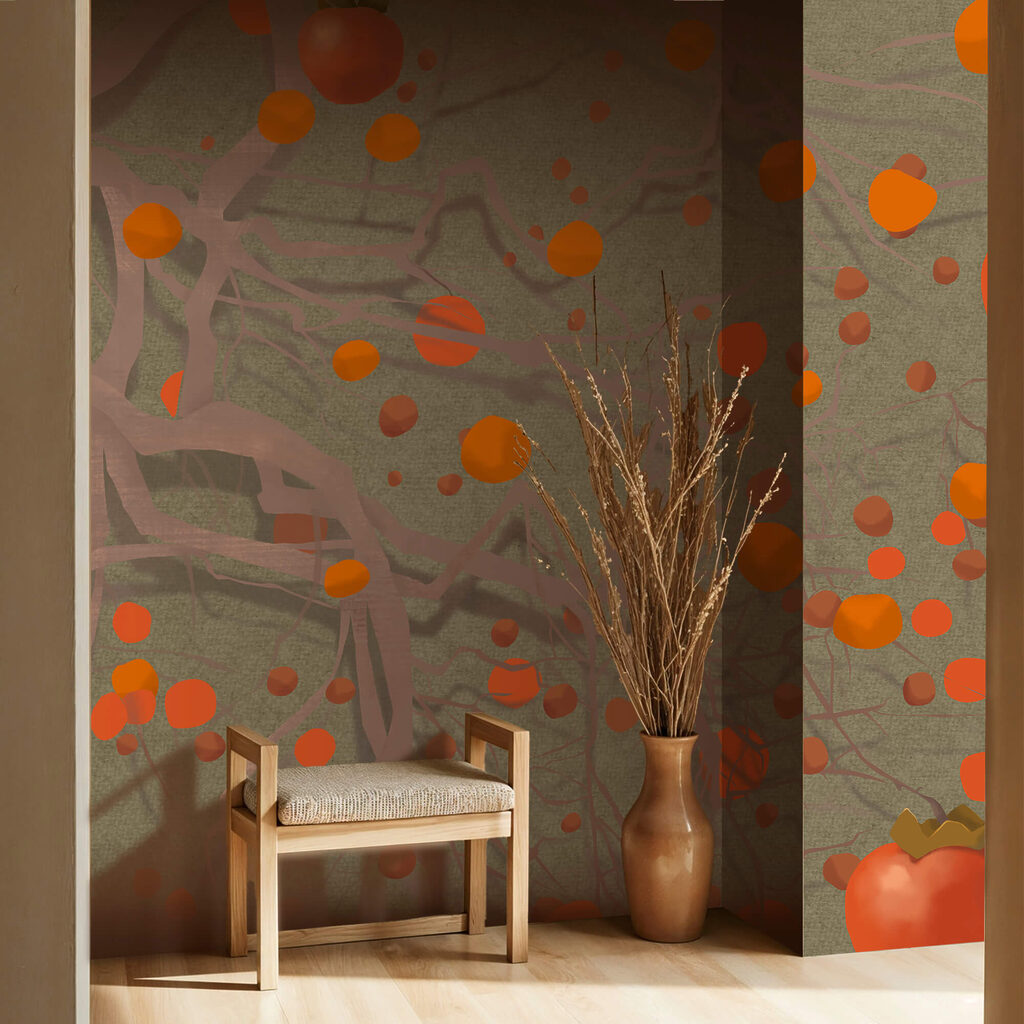Frutti arancio tra tralci — ambiente 2