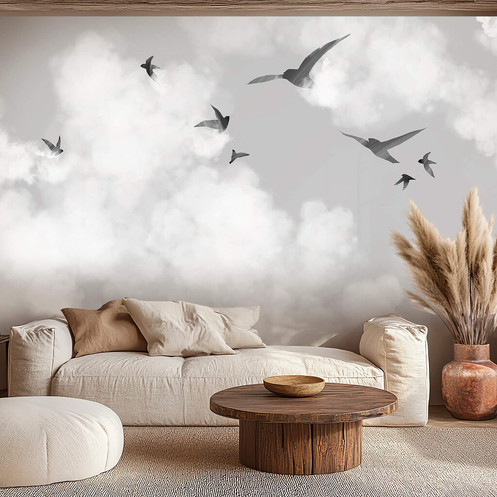 Silhouette scure in volo — ambiente 1