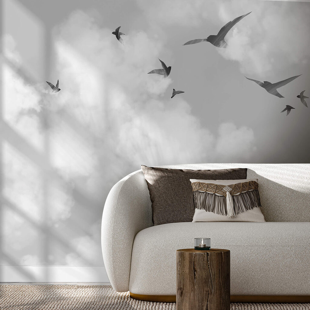 Silhouette scure in volo — ambiente 2