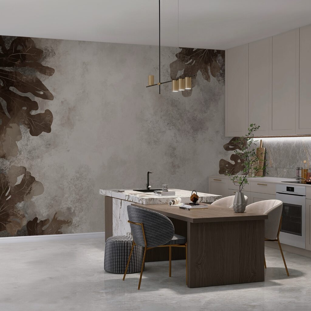 Foglie scure nella foschia — ambiente 4