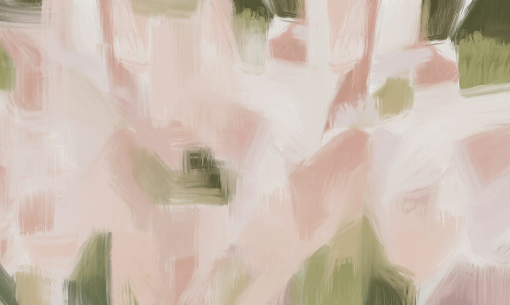 Pennellate rosa e verdi — design completo