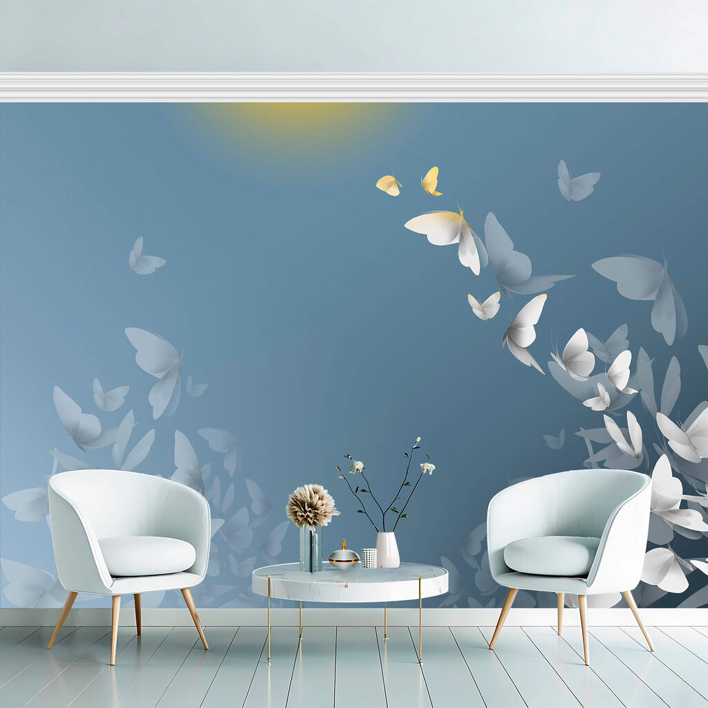 Farfalle bianche nel blu — ambiente 1