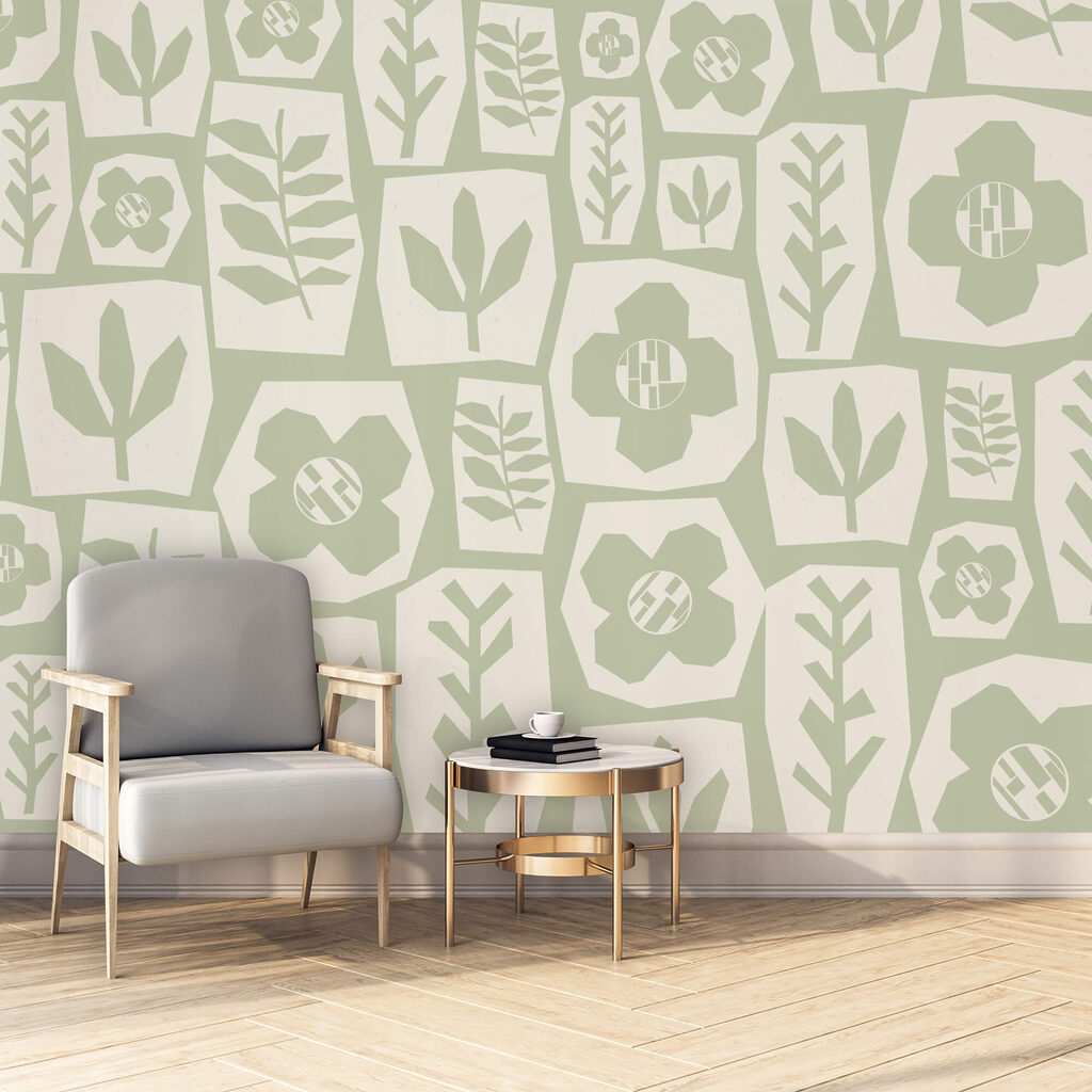 Fiori verdi a riquadri — ambiente 2