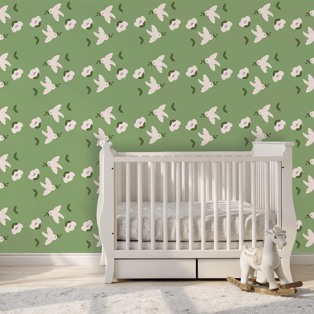 Uccelli bianchi sul verde — ambiente 2