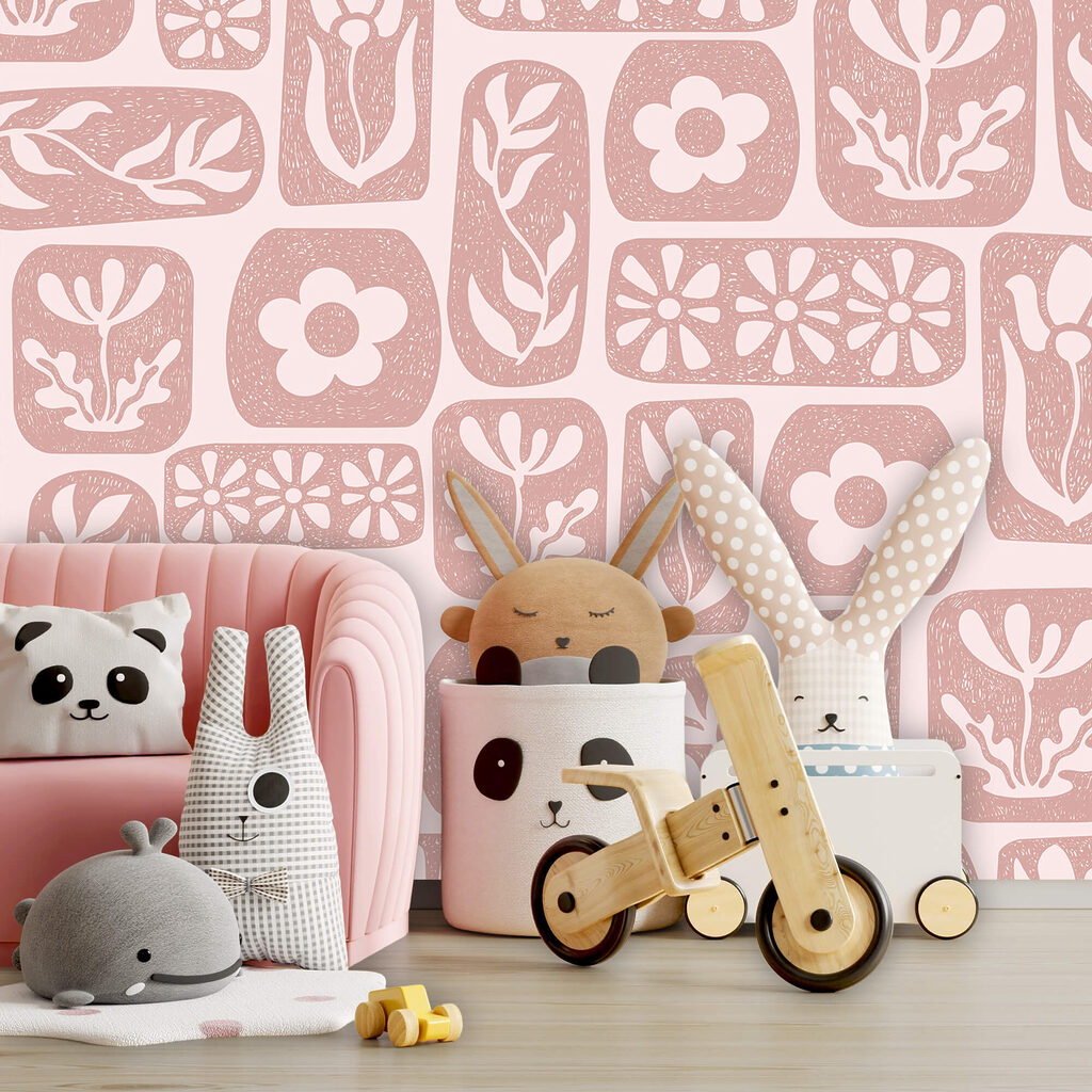 Fiori in riquadri rosa — ambiente 2