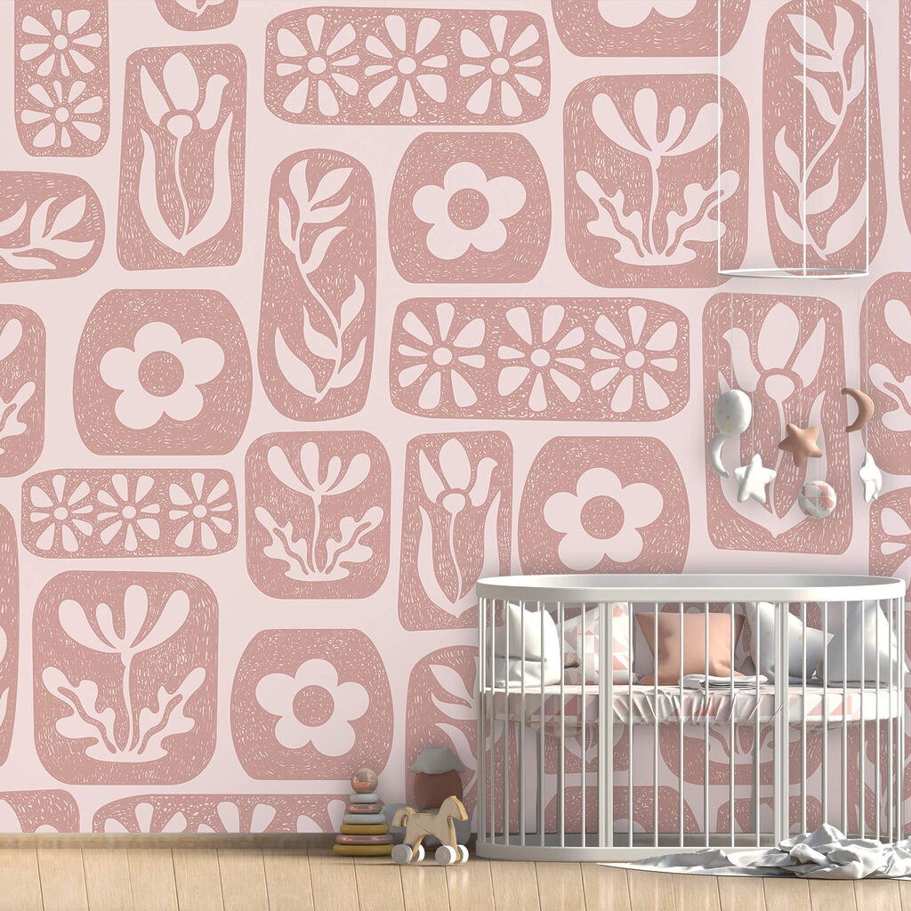 Fiori in riquadri rosa — ambiente 1
