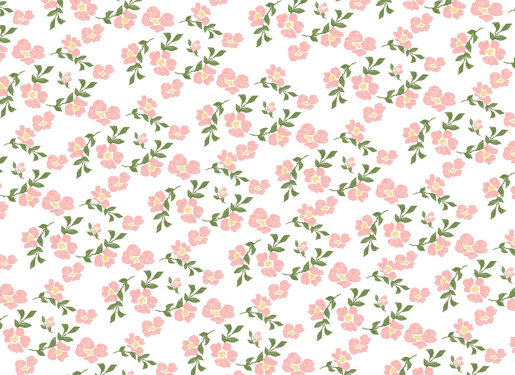 Rametti rosa su bianco — design completo