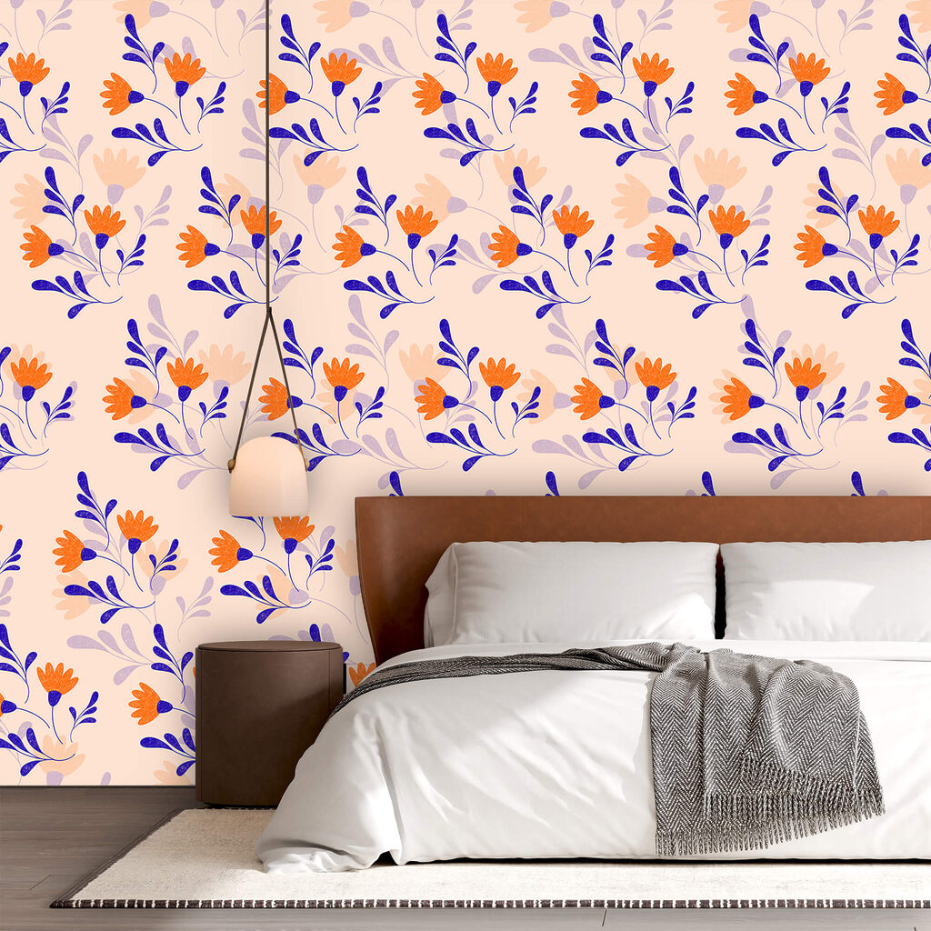 Fiori arancio, foglie blu — ambiente 2