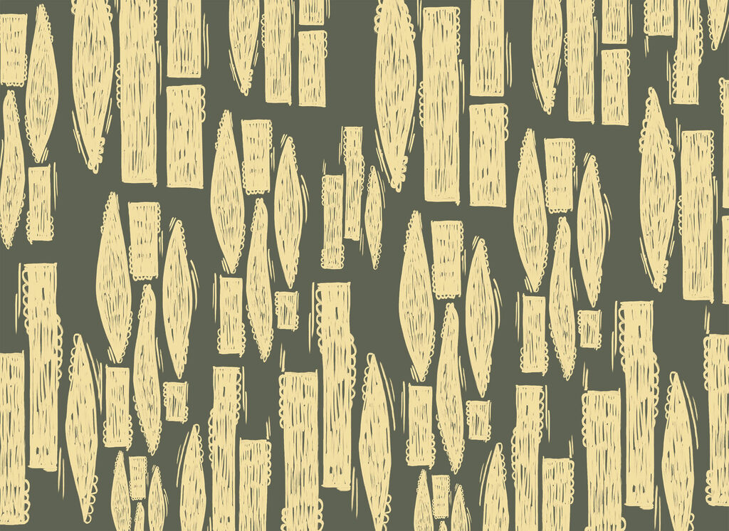 Strisce ocra su verde — design completo