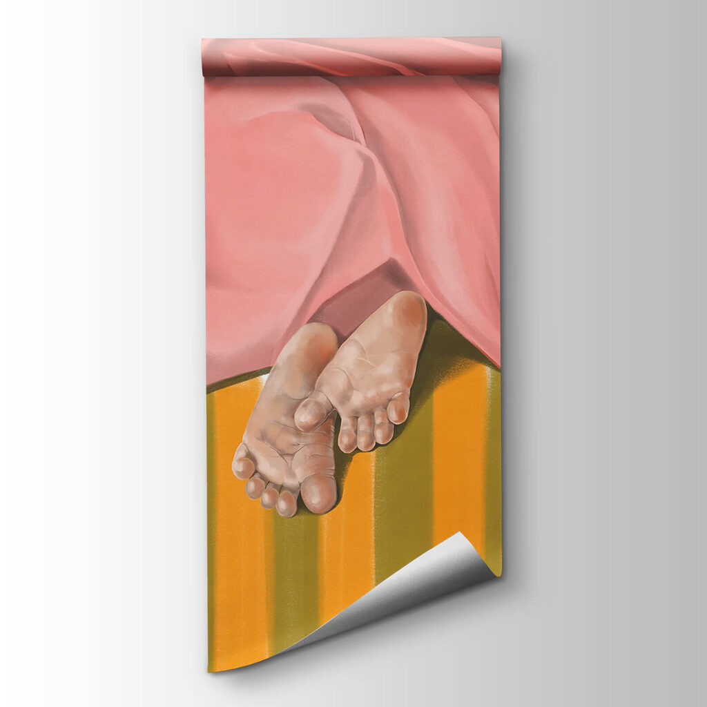 Piede sotto pieghe rosa — vista del prodotto