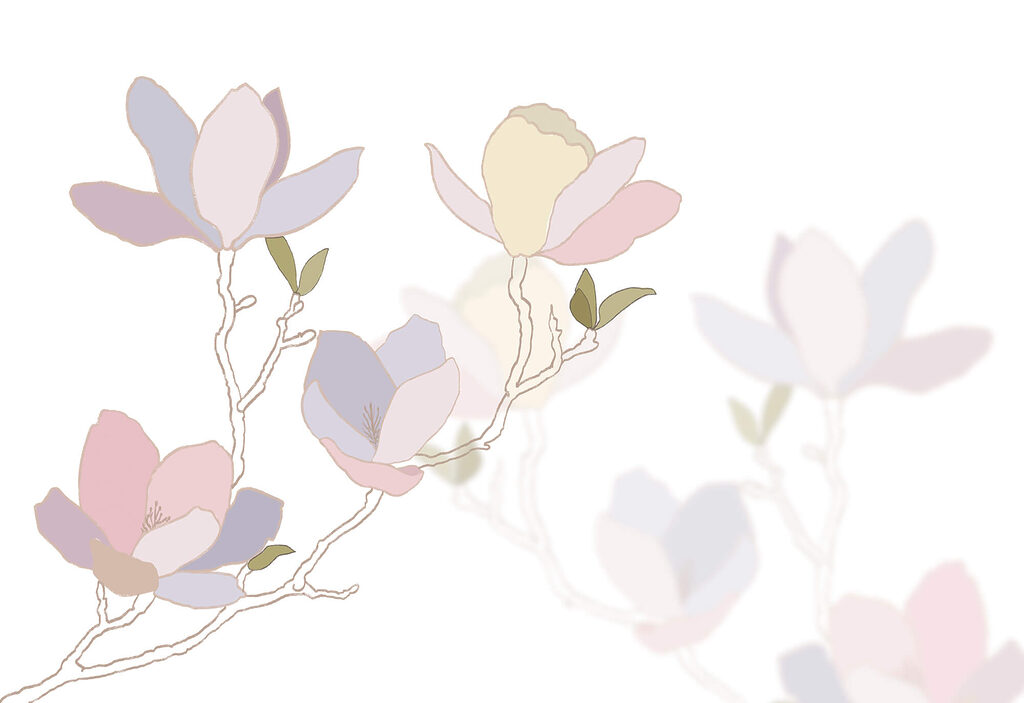 Magnolie in toni pastello — design completo