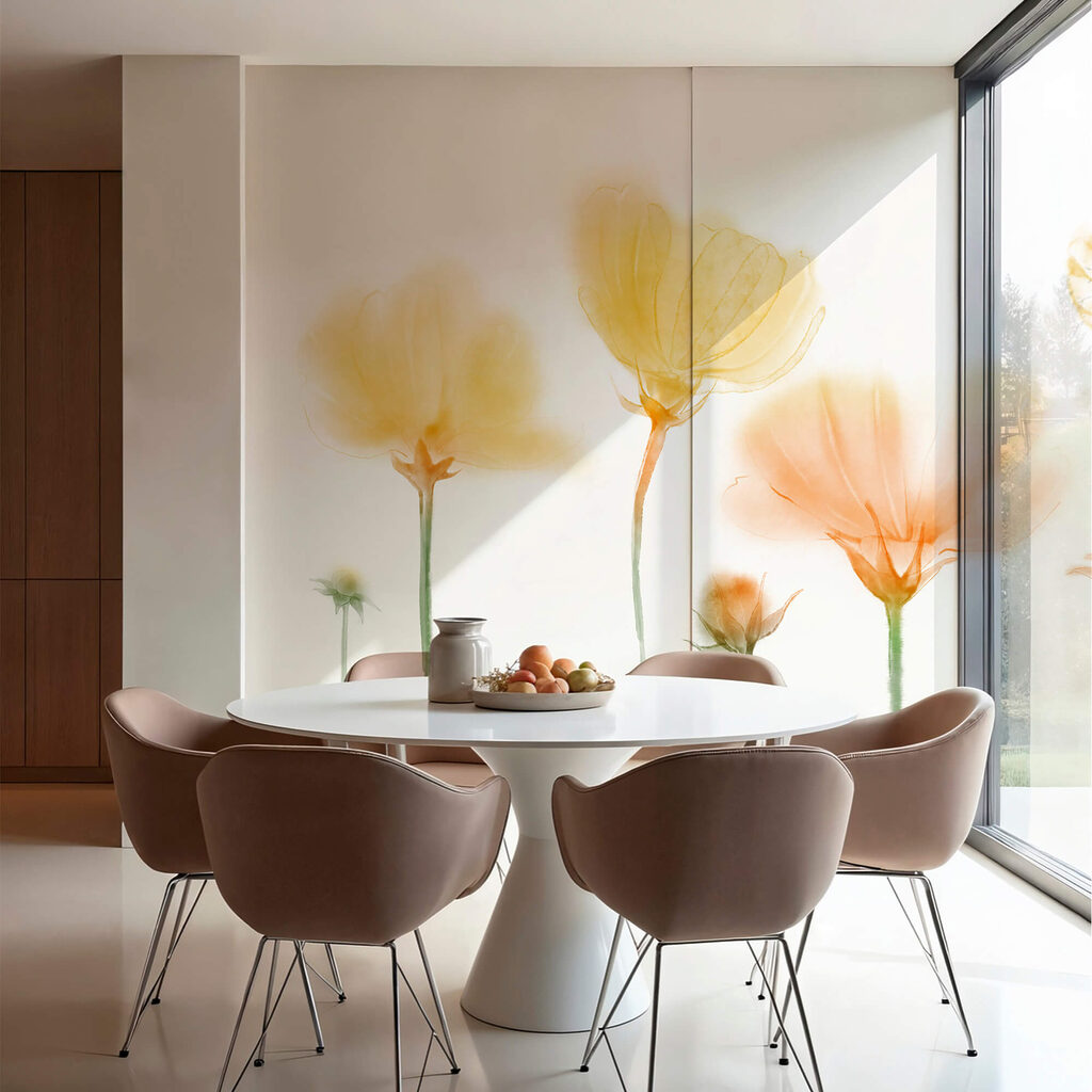Fiori gialli su bianco — ambiente 1