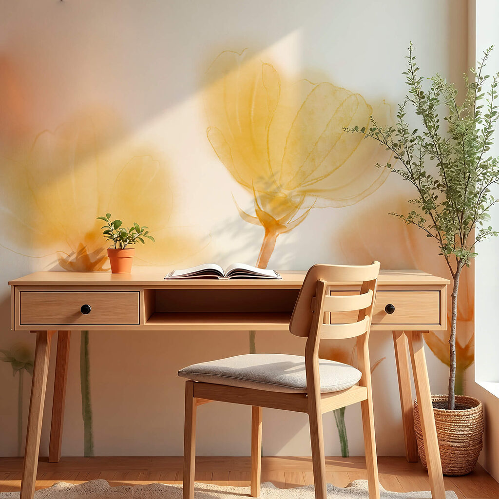 Fiori gialli su bianco — ambiente 2
