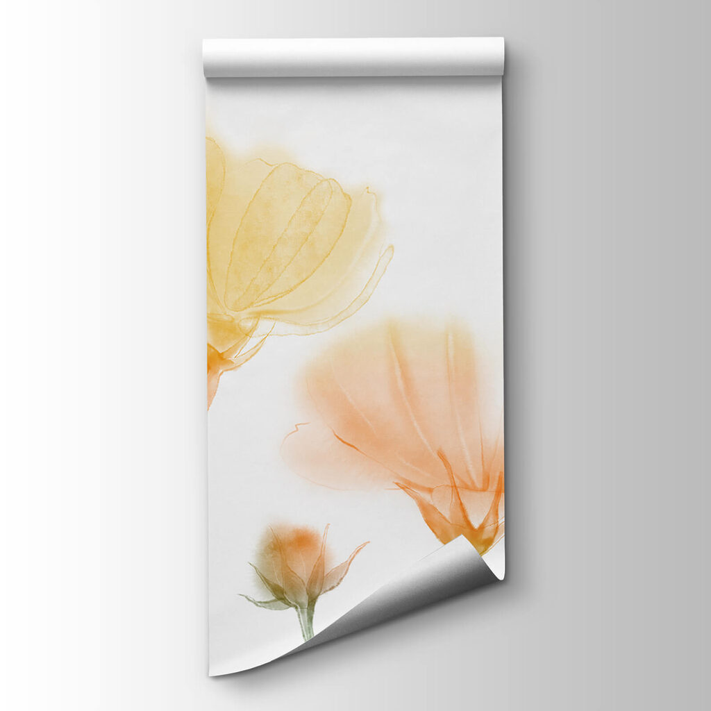 Fiori gialli su bianco — vista del prodotto