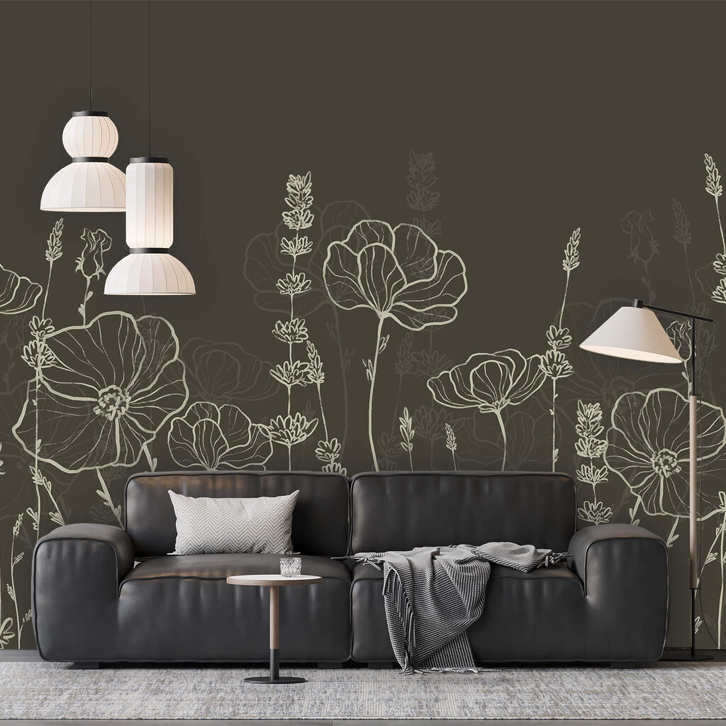 Linee di fiori in un ambiente
