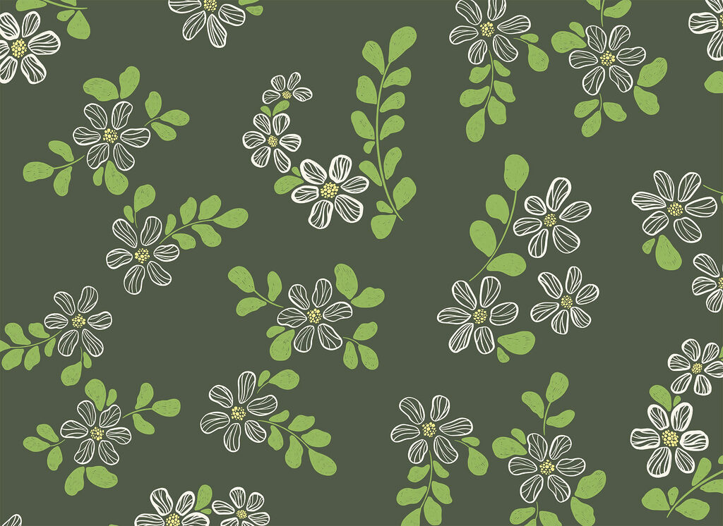 Fiorellini e foglie verdi — design completo