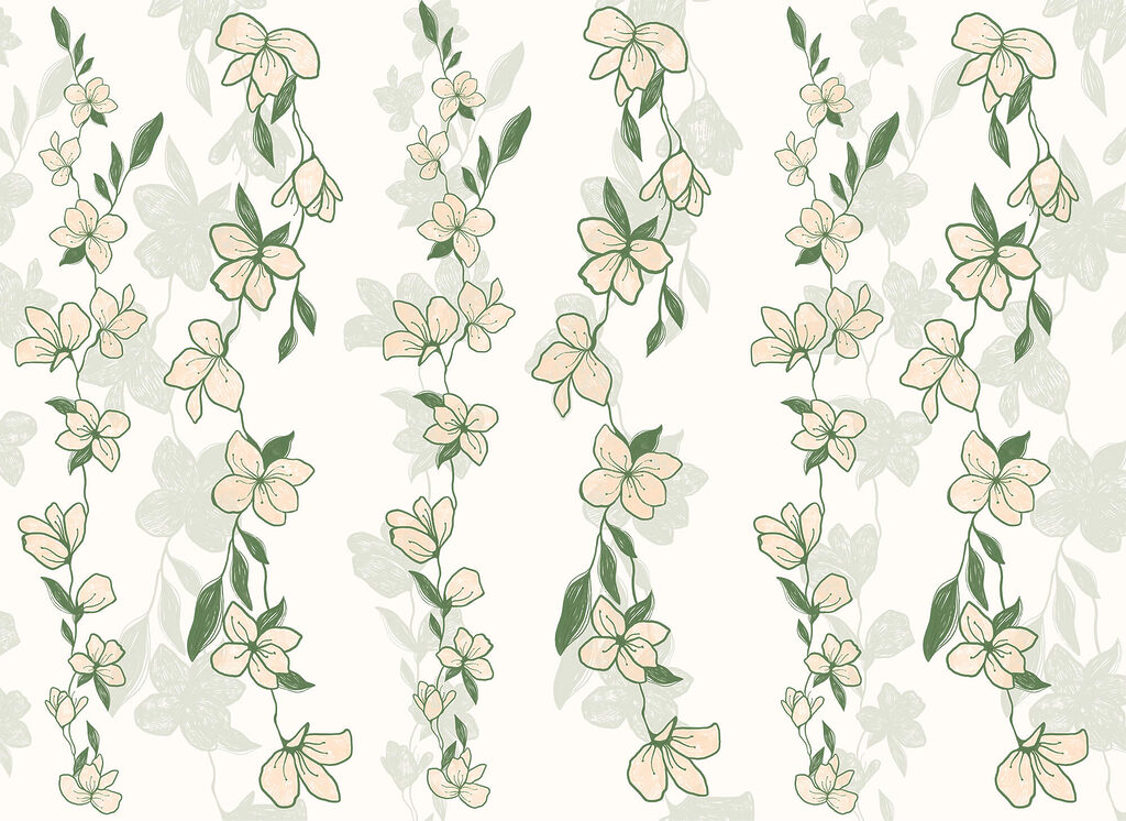 Tralci di fiori verdi — design completo