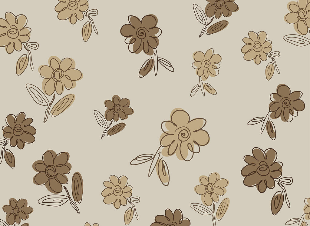 Fiori bruni a spirale — design completo