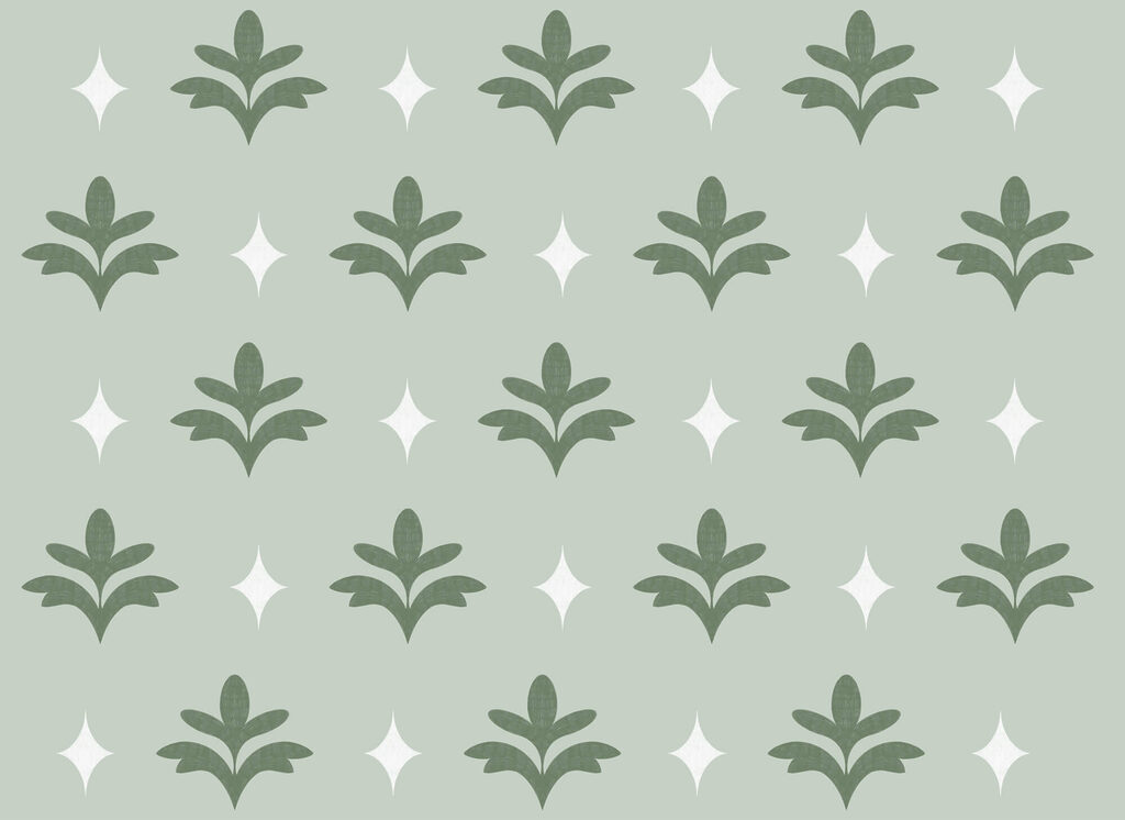 Foglie verdi tra stelle — design completo
