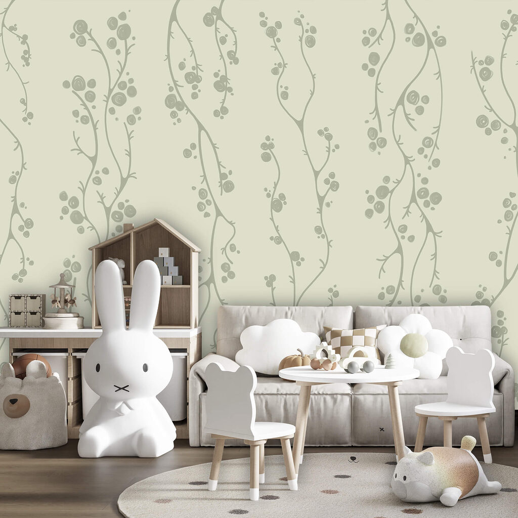 Rametti con piccole bacche in un ambiente