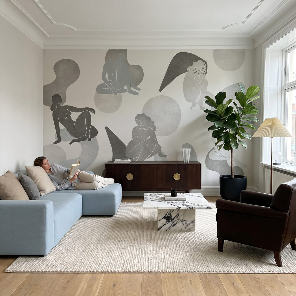 Figure tra forme sfumate — ambiente 2