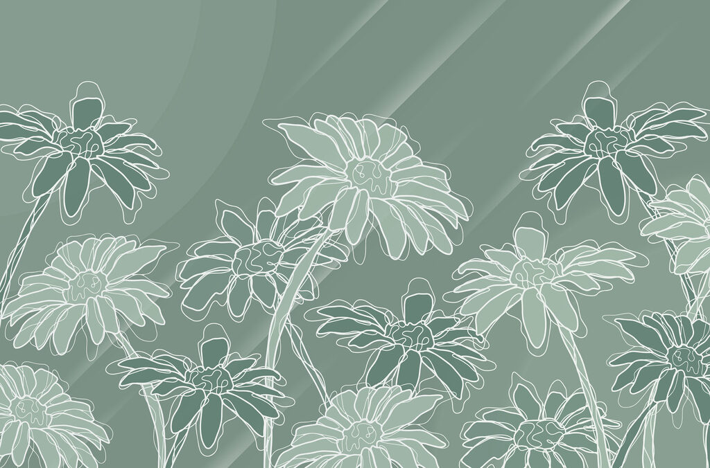 Linee floreali bianche — design completo