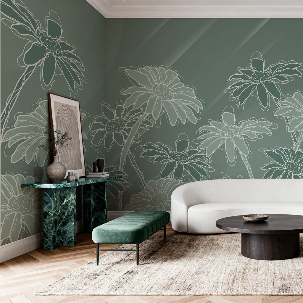 Linee floreali bianche — ambiente 1