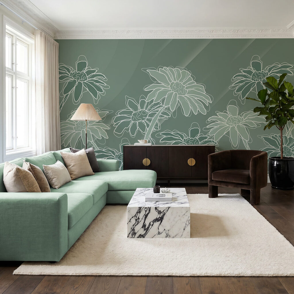 Linee floreali bianche — ambiente 2
