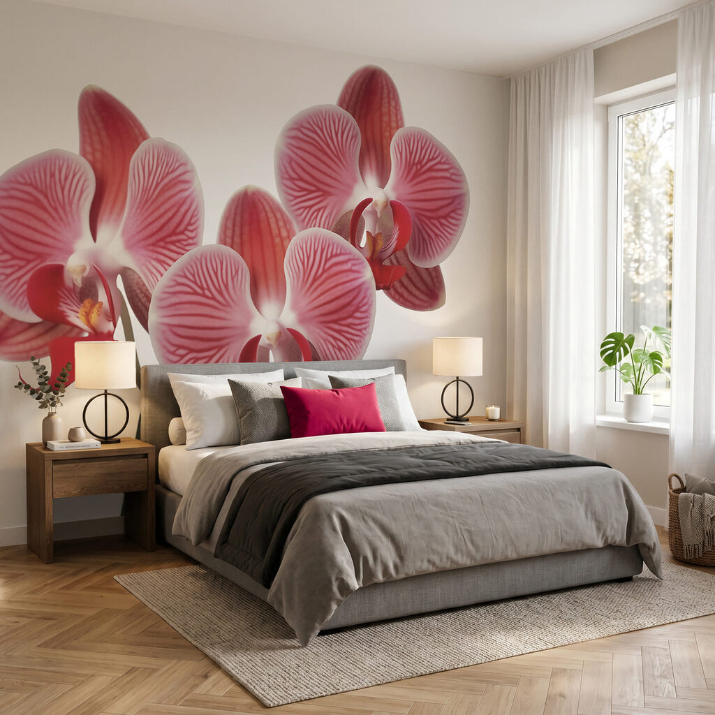 Orchidea rosa su bianco — ambiente 2