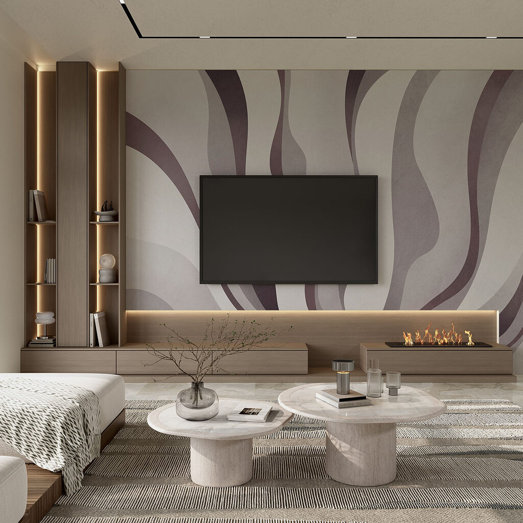 Steli ondulate in malva — ambiente 1