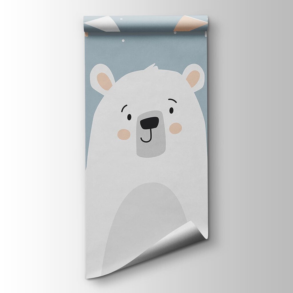 Orso bianco con bandierine — vista del prodotto