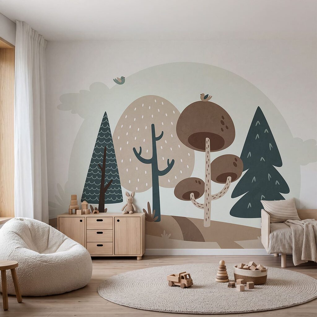 Alberi su colline in un ambiente