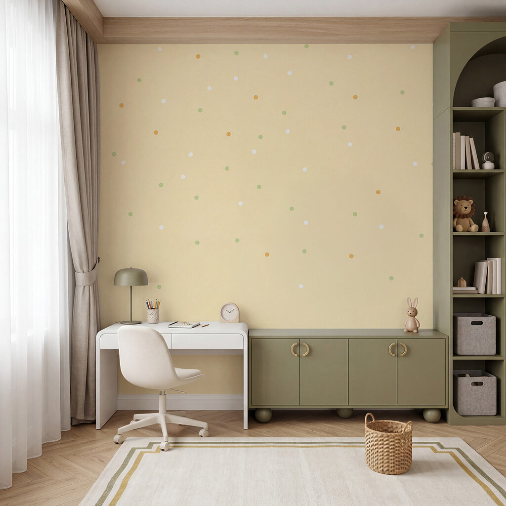 Piccoli puntini colorati in un ambiente