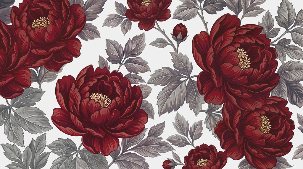 Fioritura rosso scuro — design completo