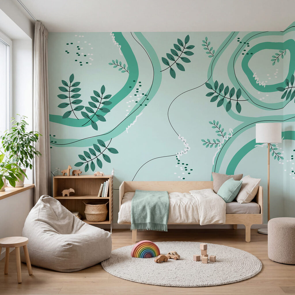 Foglie tra pennellate ampie — ambiente 2