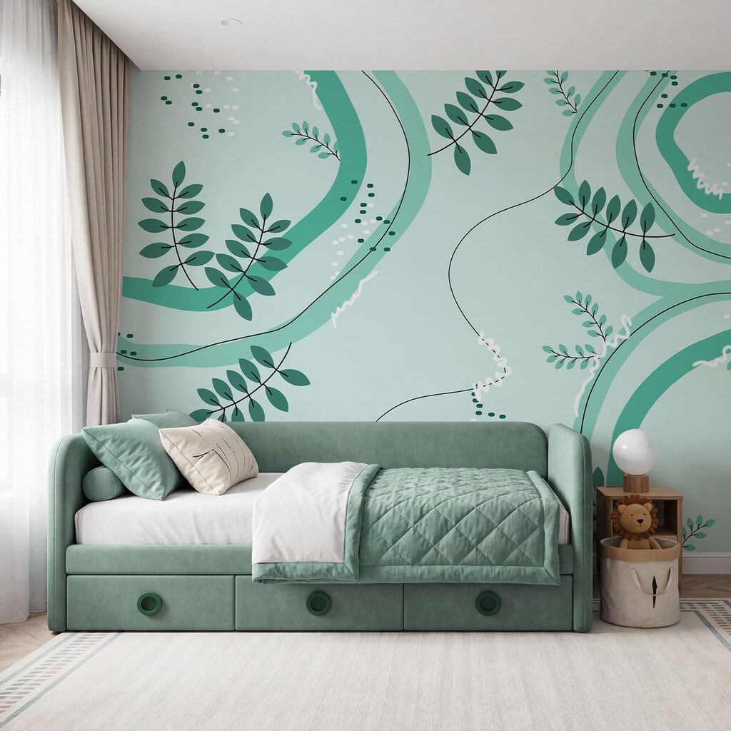 Foglie tra pennellate ampie — ambiente 1