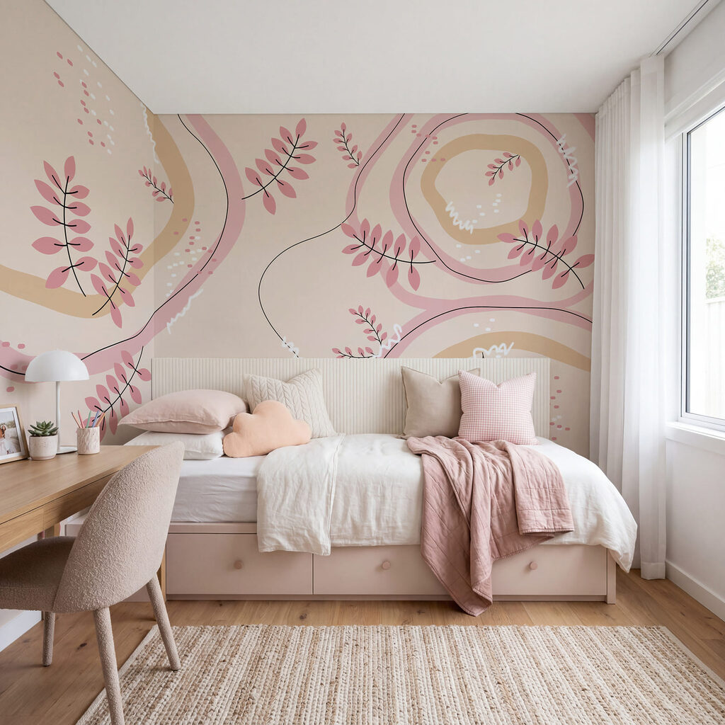 Foglie tra pennellate ampie — ambiente 1