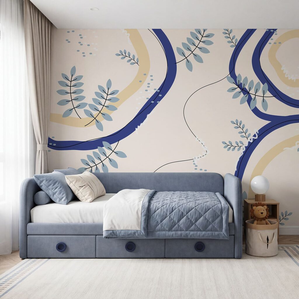 Foglie tra pennellate ampie — ambiente 1