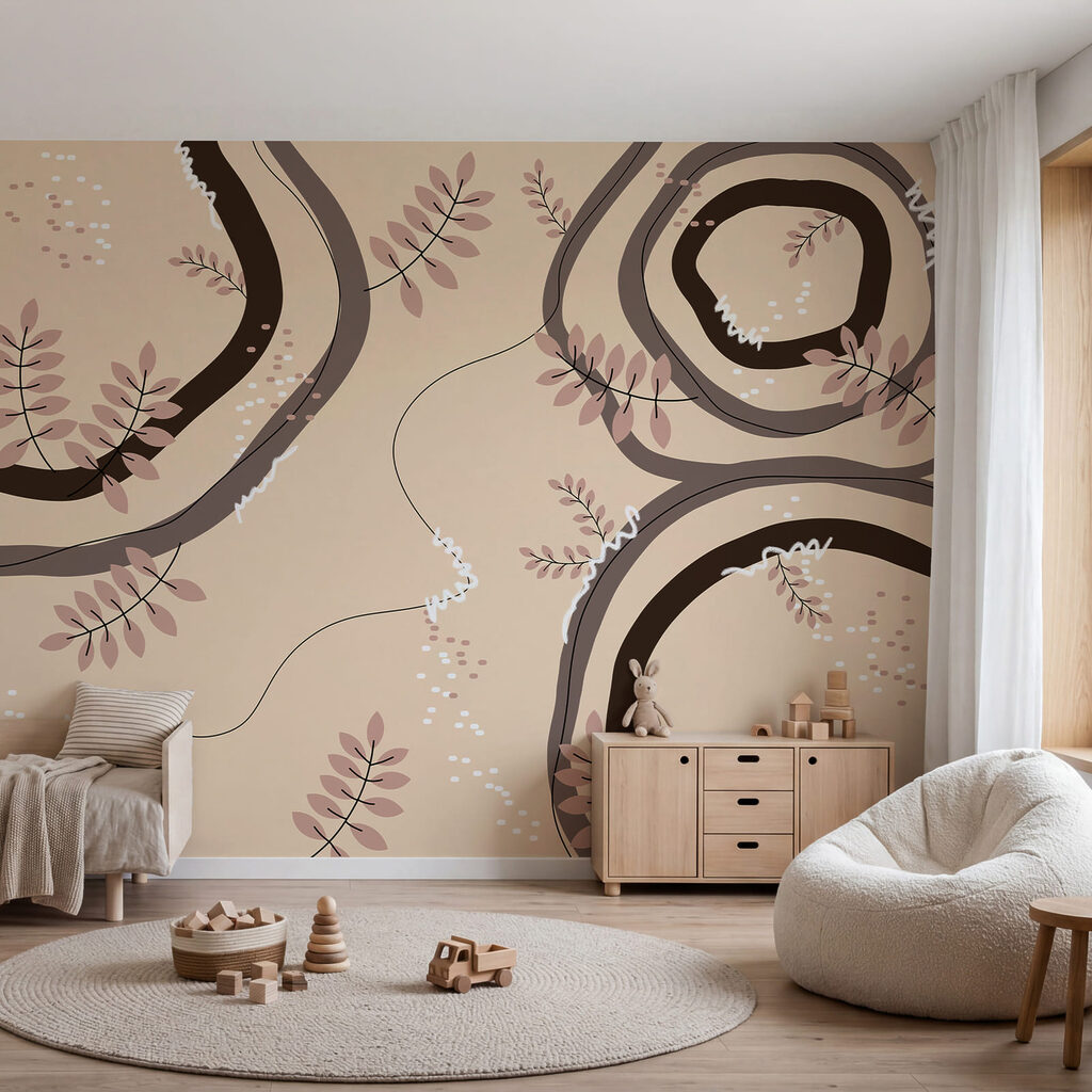 Foglie tra pennellate ampie — ambiente 1