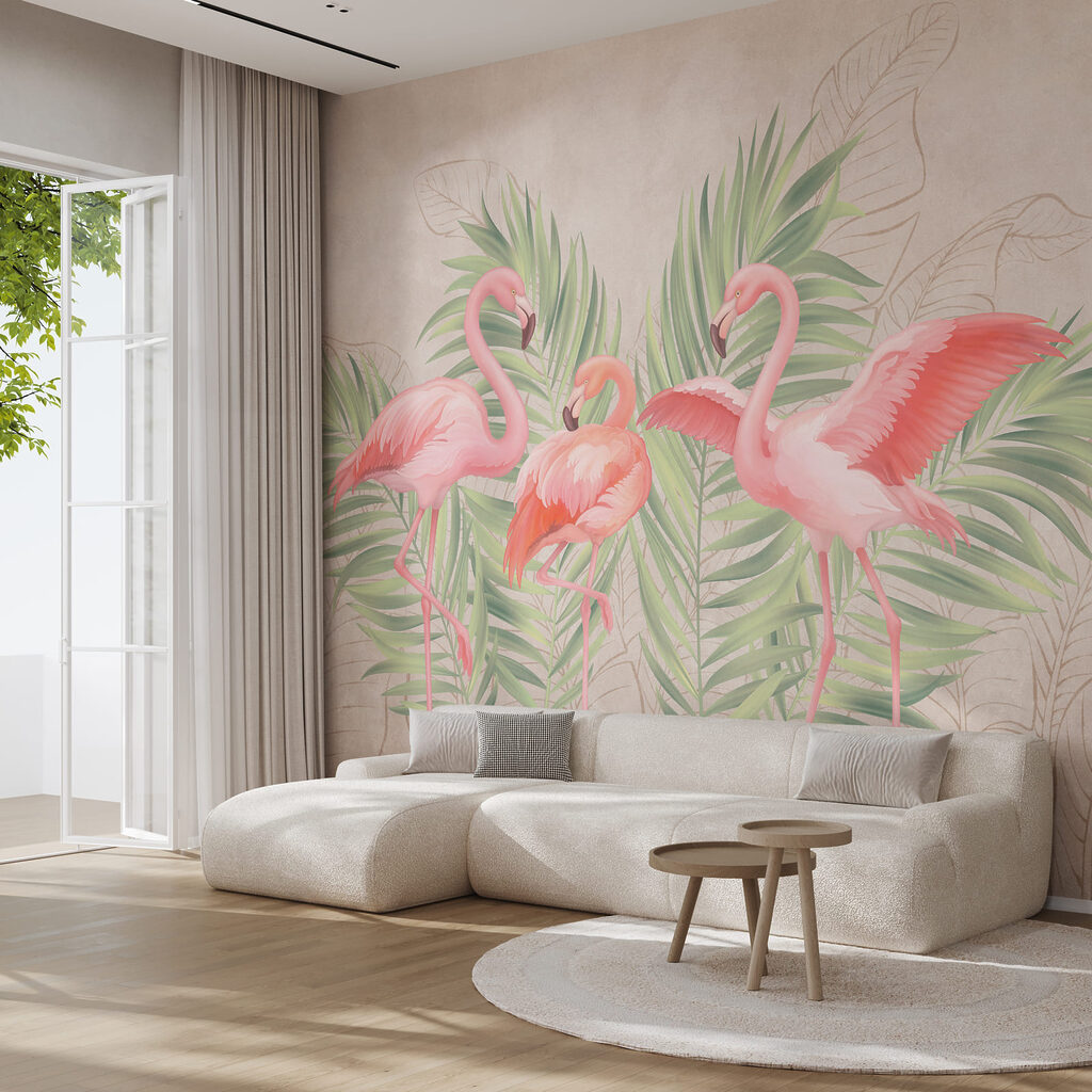 Fenicotteri tra le palme — ambiente 1
