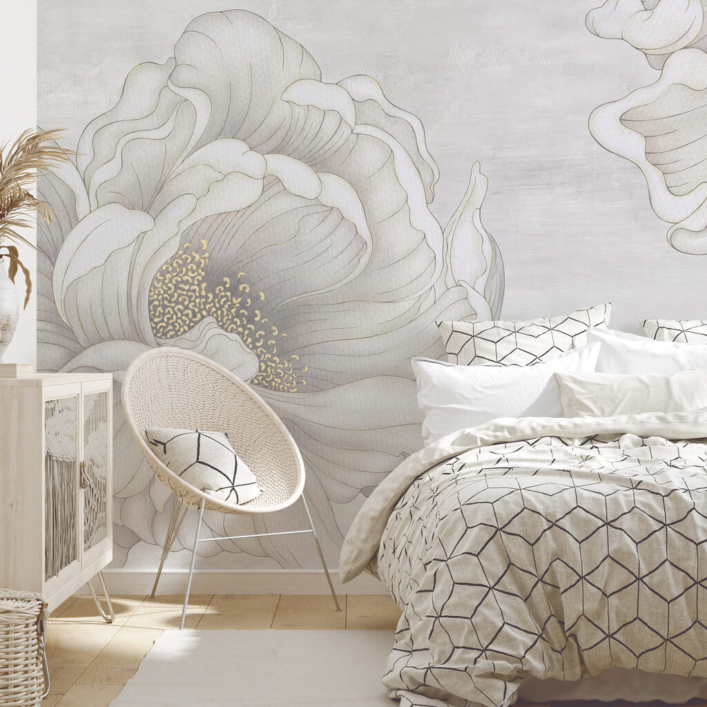 Fiori disegnati in grigio — ambiente 2