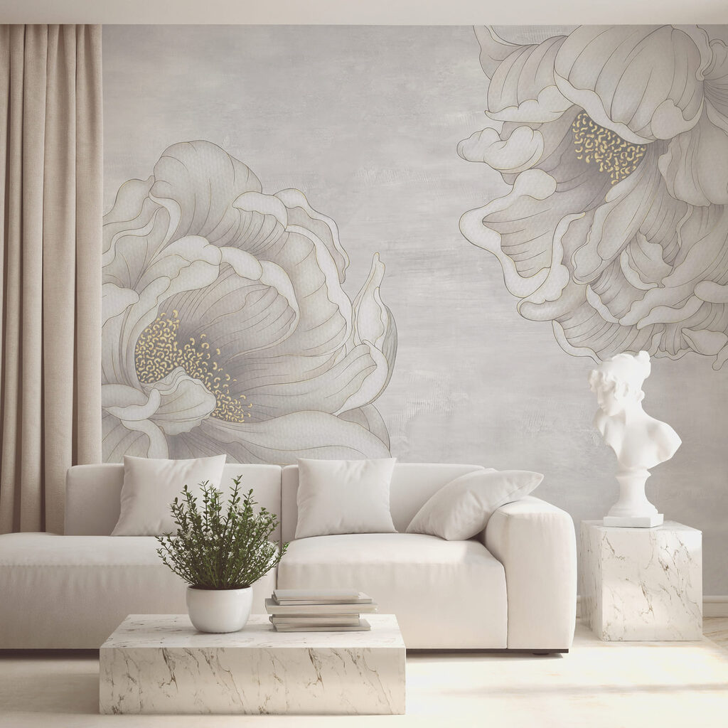 Fiori disegnati in grigio — ambiente 1