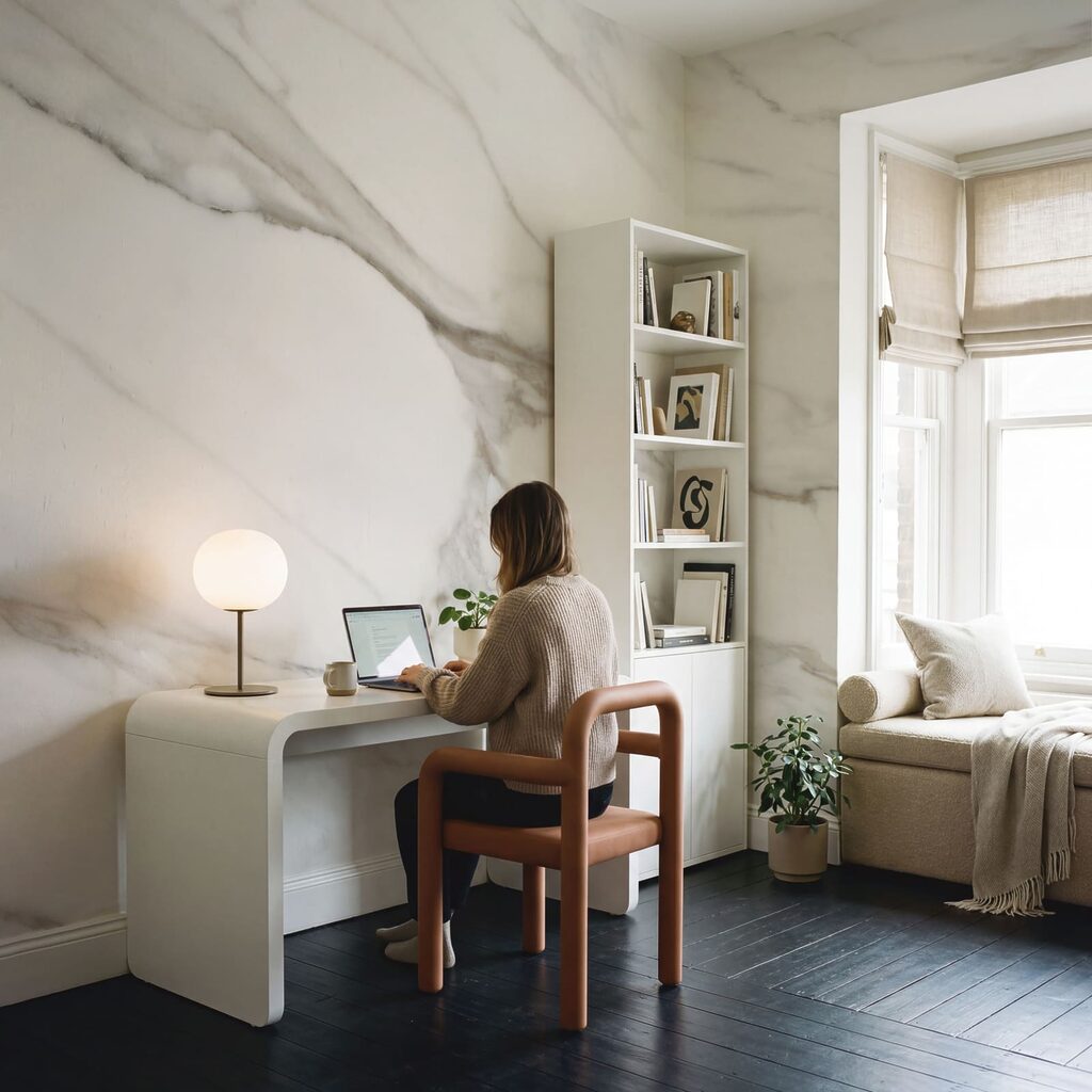 Venature grigie su bianco — ambiente 3