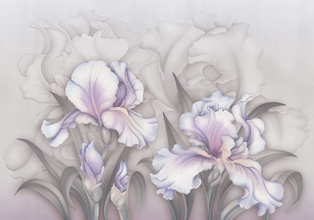 Iris su sfondo chiaro — design completo