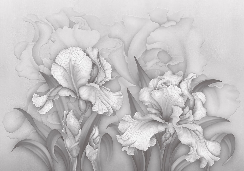 Iris su sfondo chiaro — design completo