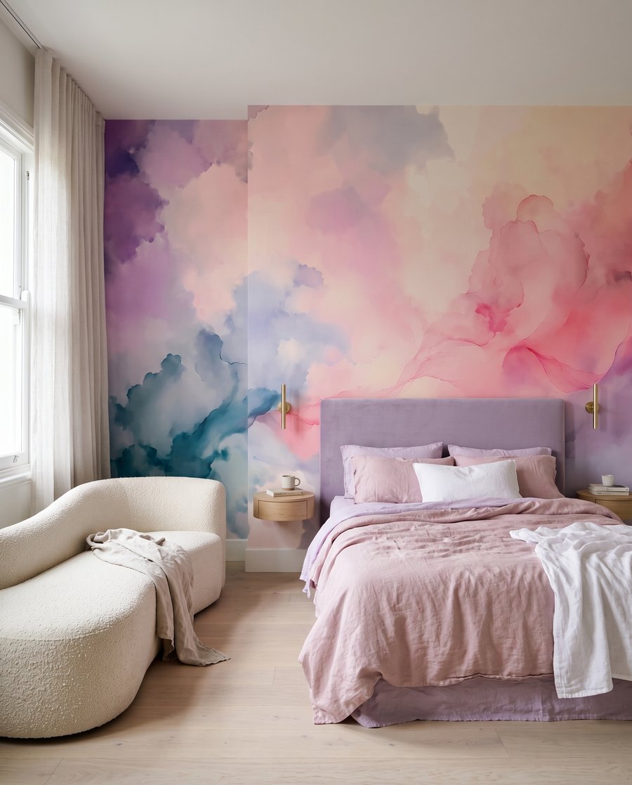 Nuvole sfumate color lavanda — ambiente 2