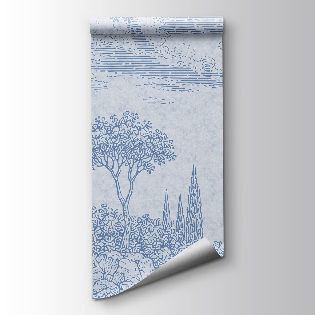 Paesaggio in disegno blu — vista del prodotto