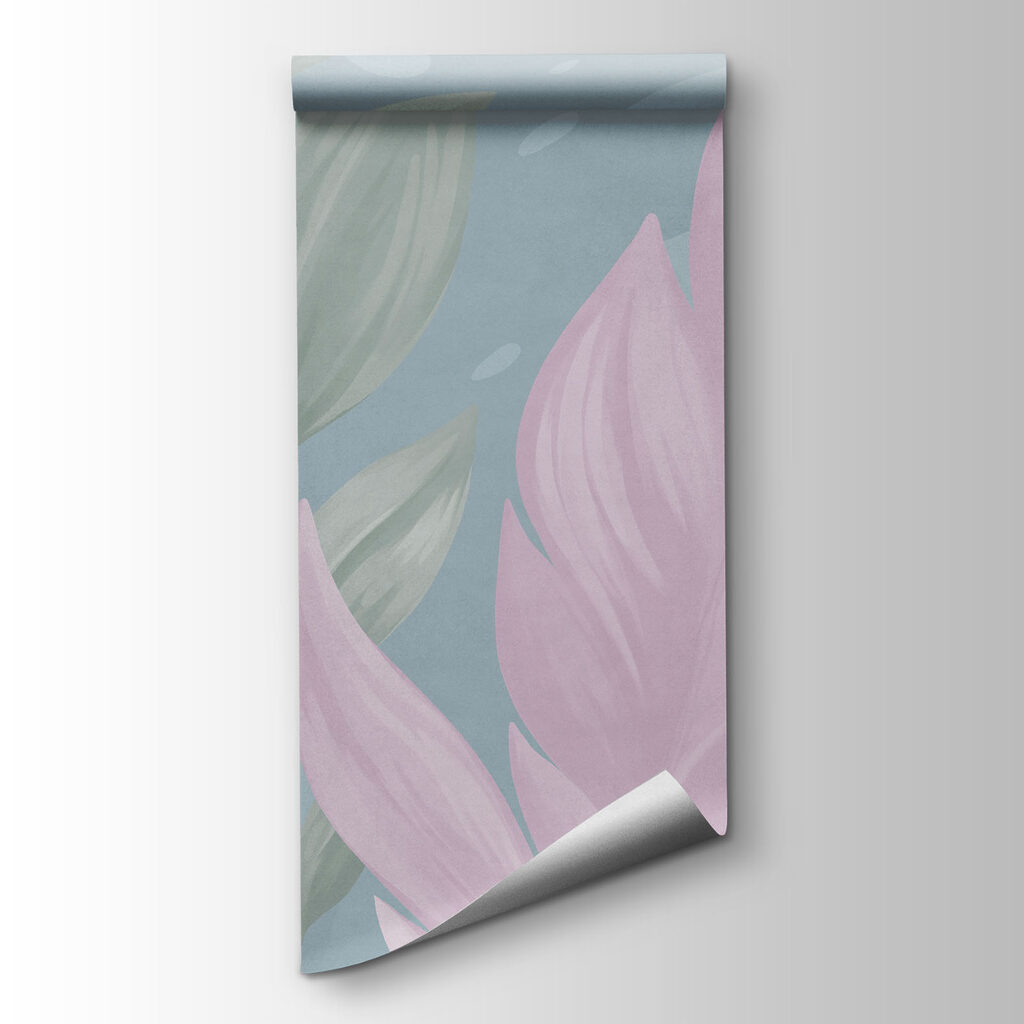 Foglie rosa contro blu — vista del prodotto