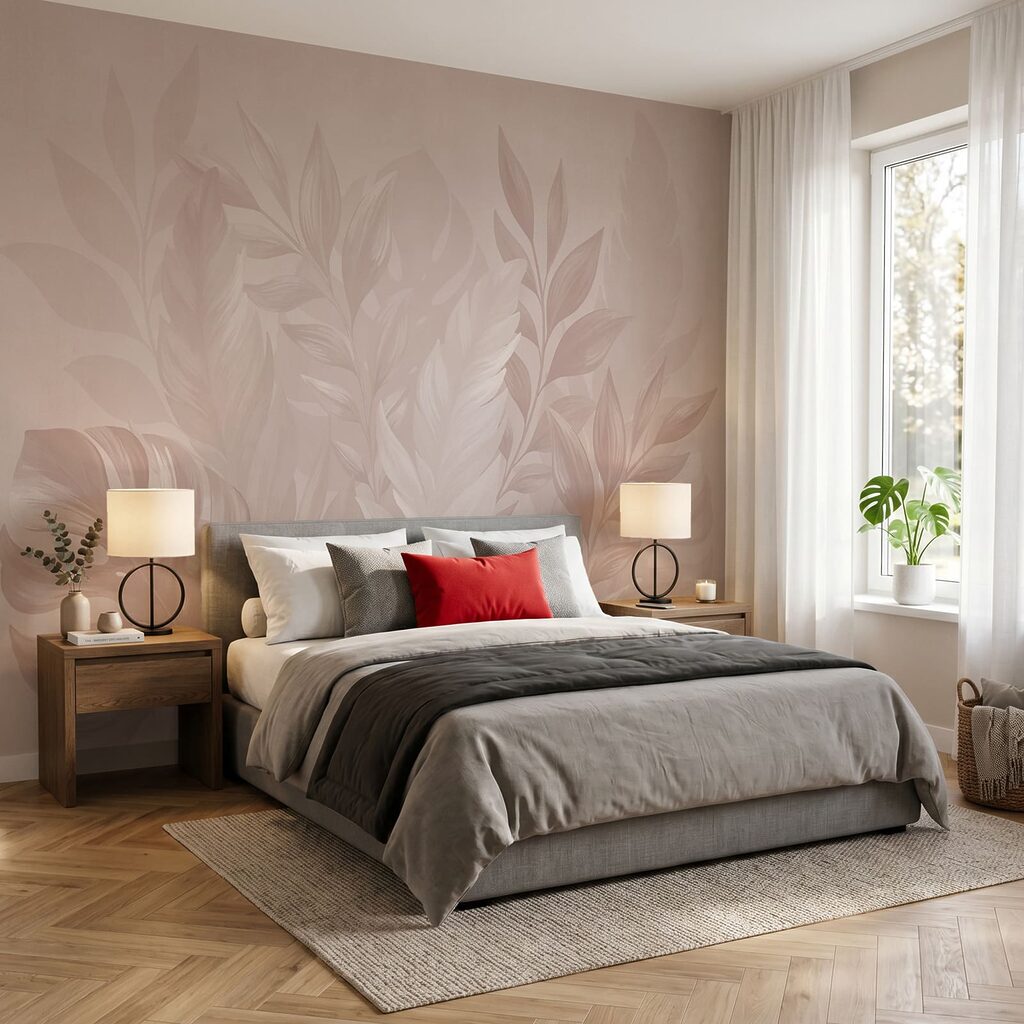 Foglie rosa contro blu — ambiente 2